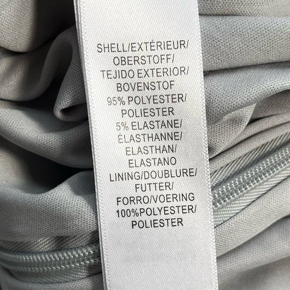 ADRIANNA PAPELL SILVER METALLIC COWL CAPE BLOUSE DRAPED BACK SIZE 4 ZIPPER BACK - Picture 12 of 16